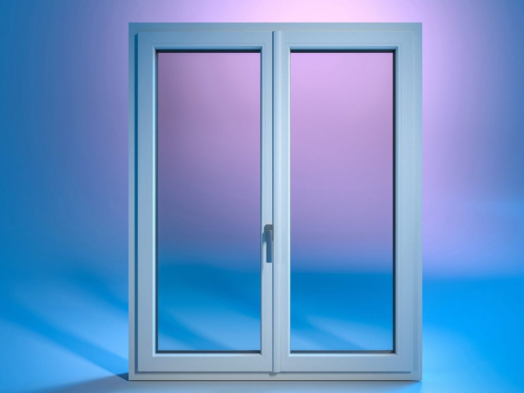 come pulire serramenti in PVC: finestra in PVC bianco a due ante